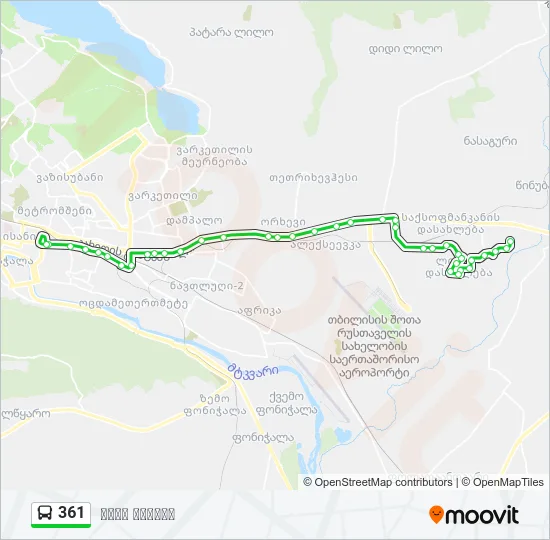 Автобус 361: карта маршрута