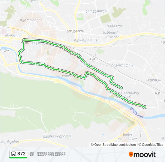 372 ავტობუსი ხაზის რუკა