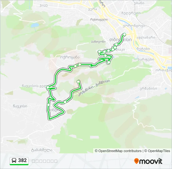 382 Bus Line Map
