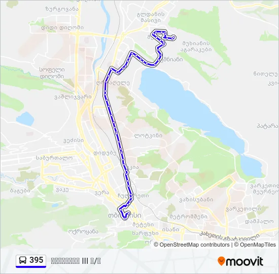 Автобус 395: карта маршрута