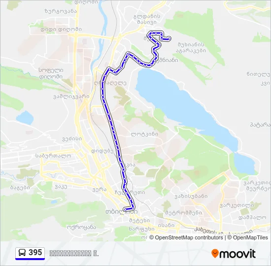 Автобус 395: карта маршрута