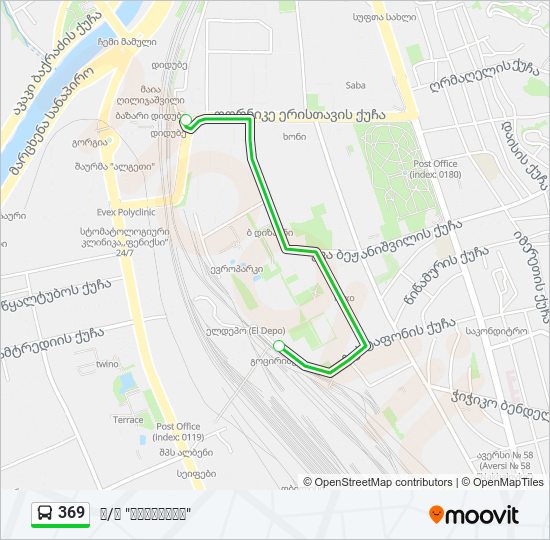 369 bus Line Map