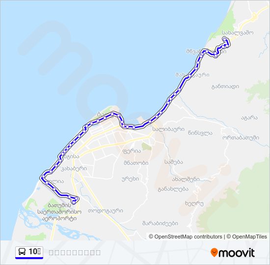 Автобус 10ა: карта маршрута