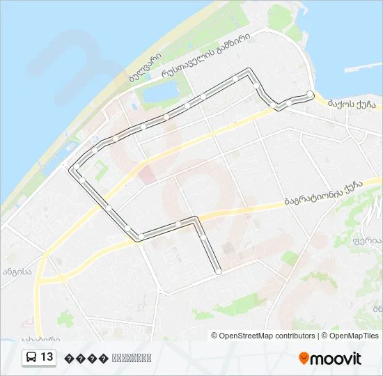 Автобус 13: карта маршрута