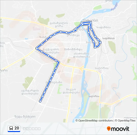 Автобус 20: карта маршрута