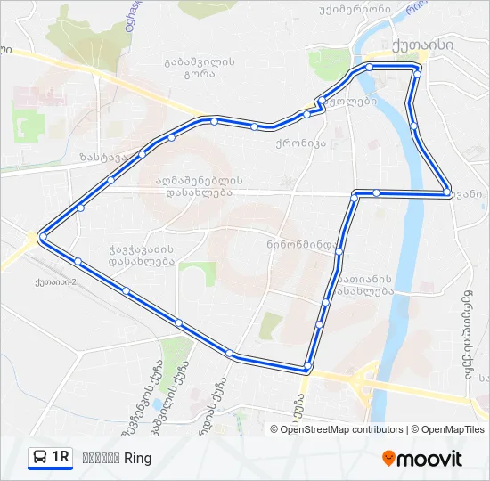 Автобус 1R: карта маршрута