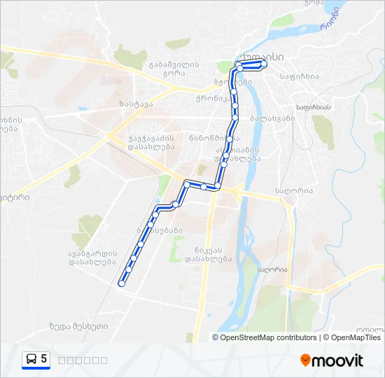 Автобус 5: карта маршрута