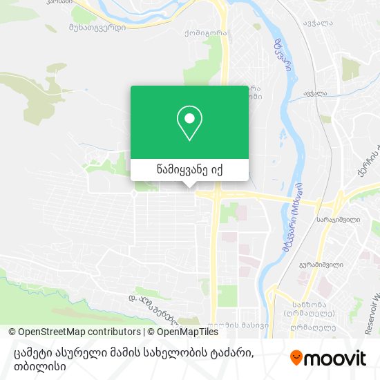 ცამეტი ასურელი მამის სახელობის ტაძარი რუკა