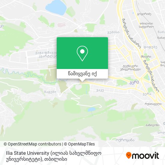 Ilia State University (ილიას სახელმწიფო უნივერსიტეტი) რუკა