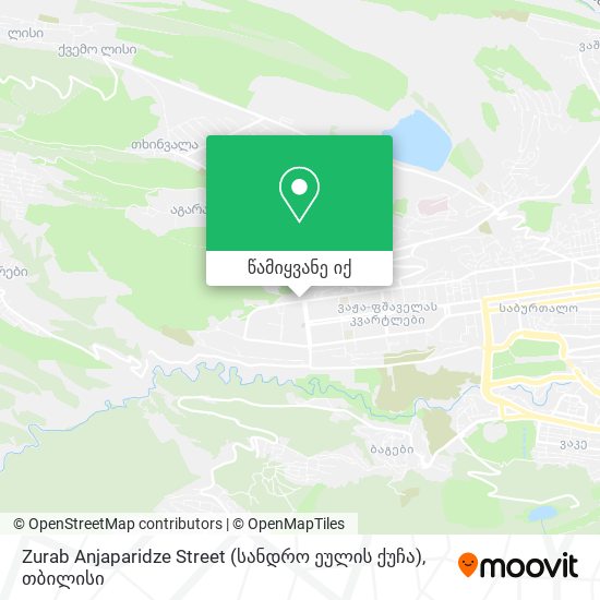 Zurab Anjaparidze Street (სანდრო ეულის ქუჩა) რუკა