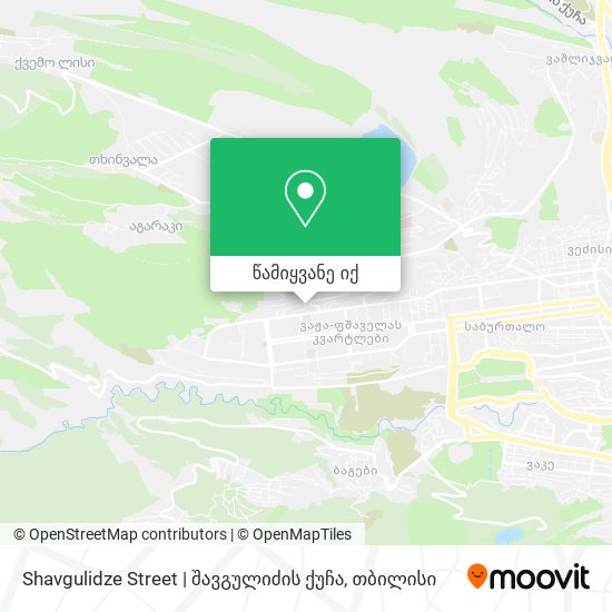 Shavgulidze Street | შავგულიძის ქუჩა რუკა
