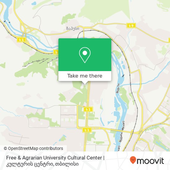 Free & Agrarian University Cultural Center | კულტურის ცენტრი რუკა