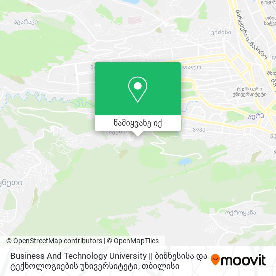 Business And Technology University || ბიზნესისა და ტექნოლოგიების უნივერსიტეტი რუკა