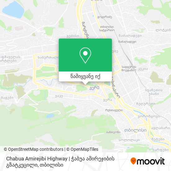 Chabua Amirejibi Highway | ჭაბუა ამირეჯიბის გზატკეცილი რუკა