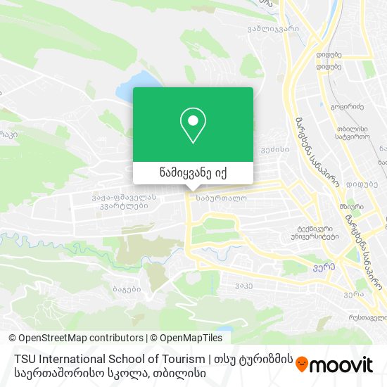 TSU International School of Tourism | თსუ ტურიზმის საერთაშორისო სკოლა რუკა
