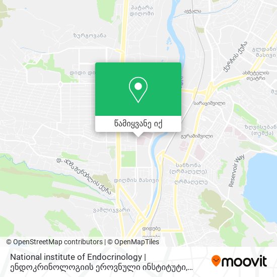 National institute of Endocrinology | ენდოკრინოლოგიის ეროვნული ინსტიტუტი რუკა