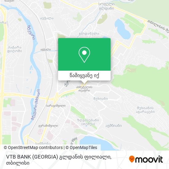 VTB BANK (GEORGIA) გლდანის ფილიალი რუკა