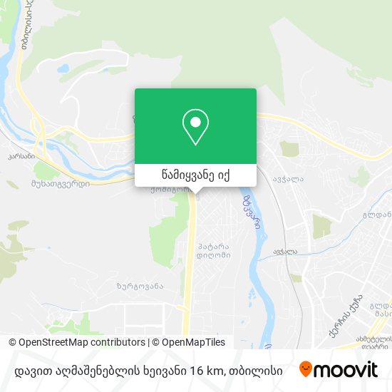 დავით აღმაშენებლის ხეივანი 16 km რუკა