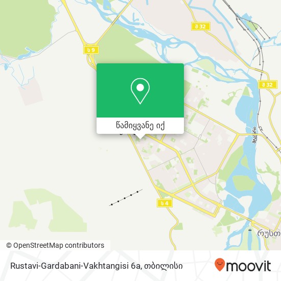 Rustavi-Gardabani-Vakhtangisi 6a რუკა