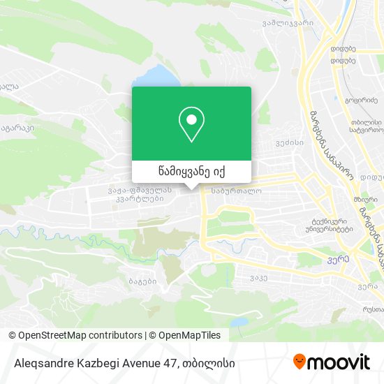 Aleqsandre Kazbegi Avenue 47 რუკა