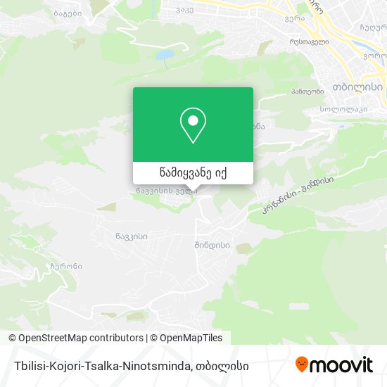 Tbilisi-Kojori-Tsalka-Ninotsminda რუკა