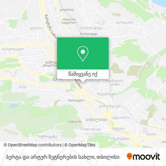 ბერტა და არტურ ზუტნერების სახლი რუკა