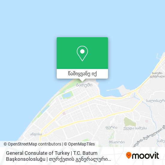 General Consulate of Turkey | T.C. Batum Başkonsolosluğu | თურქეთის გენერალური საკონსულო რუკა