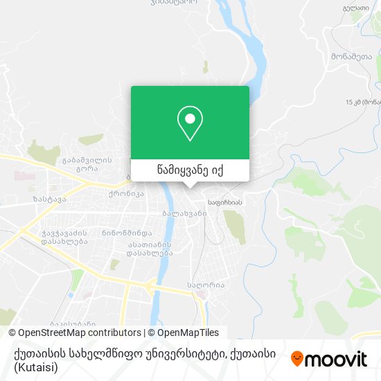 ქუთაისის სახელმწიფო უნივერსიტეტი რუკა