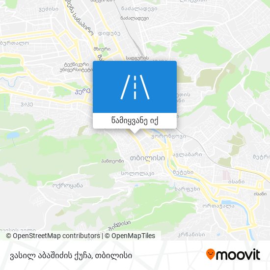 ვასილ აბაშიძის ქუჩა რუკა