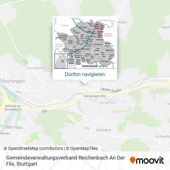 Gemeindeverwaltungsverband Reichenbach An Der Fils Karte