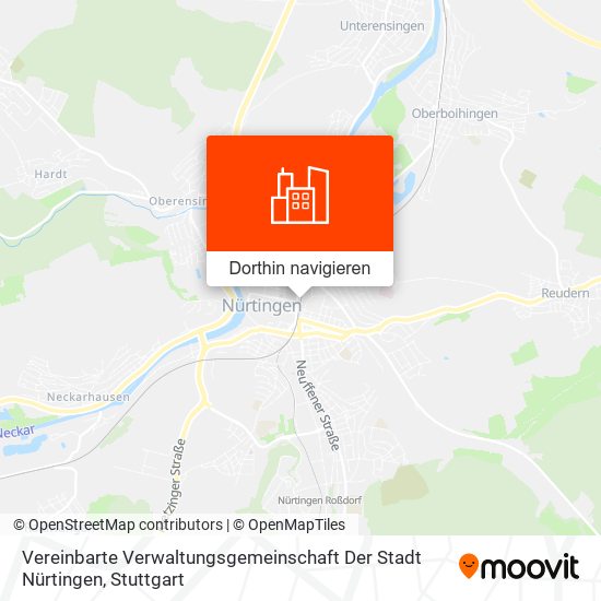 Vereinbarte Verwaltungsgemeinschaft Der Stadt Nürtingen Karte