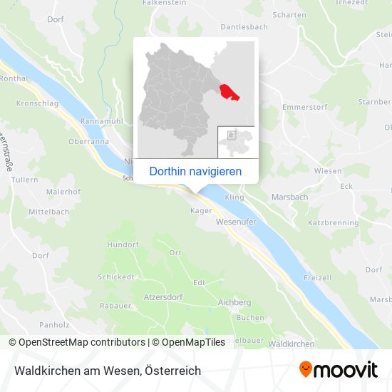 Waldkirchen am Wesen Karte