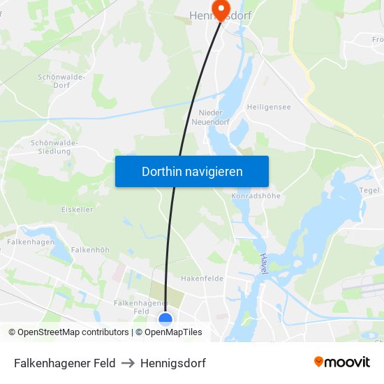 Falkenhagener Feld to Falkenhagener Feld map