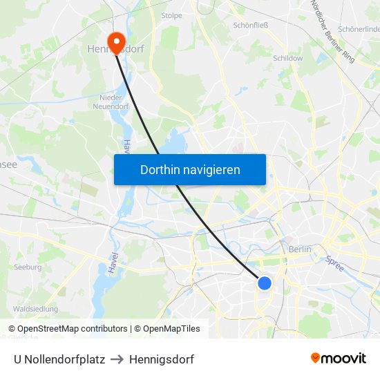 U Nollendorfplatz to Hennigsdorf map