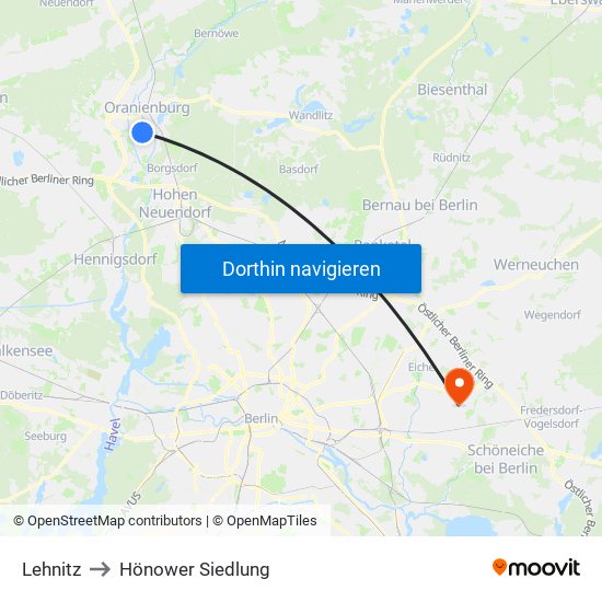 Lehnitz to Lehnitz map