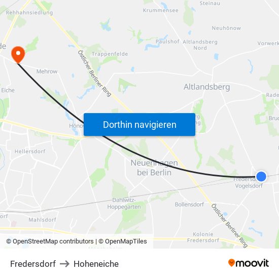Fredersdorf to Fredersdorf map