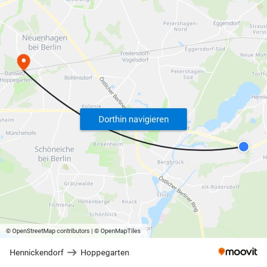 Hennickendorf to Hennickendorf map