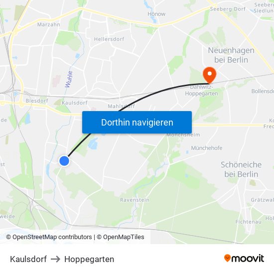 Kaulsdorf to Hoppegarten map