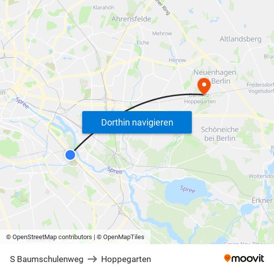 S Baumschulenweg to Hoppegarten map