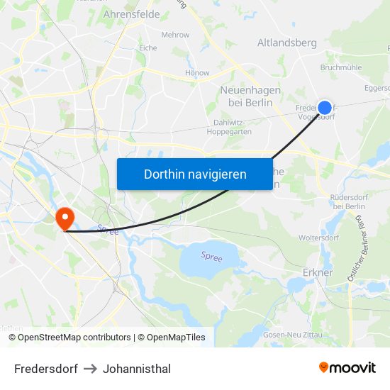 Fredersdorf to Fredersdorf map
