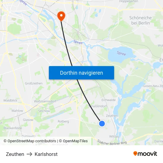 Zeuthen to Karlshorst map