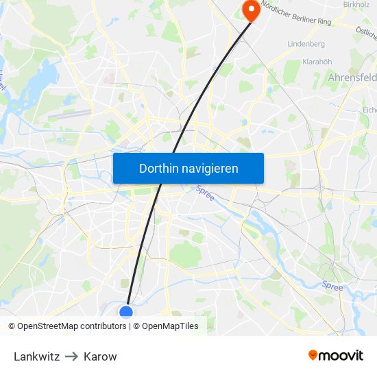 Lankwitz to Karow map