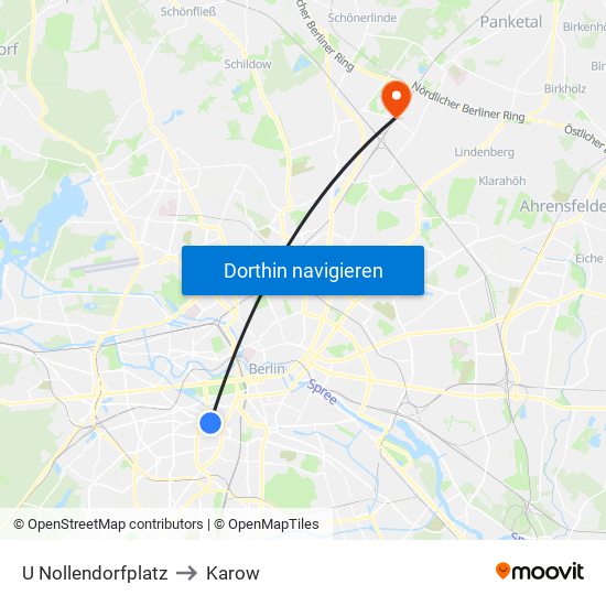 U Nollendorfplatz to Karow map