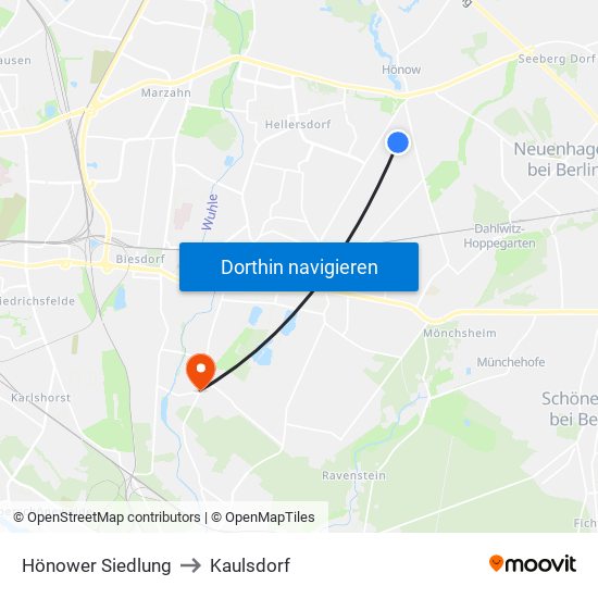 Hönower Siedlung to Kaulsdorf map