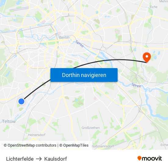 Lichterfelde to Kaulsdorf map