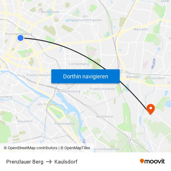 Prenzlauer Berg to Kaulsdorf map