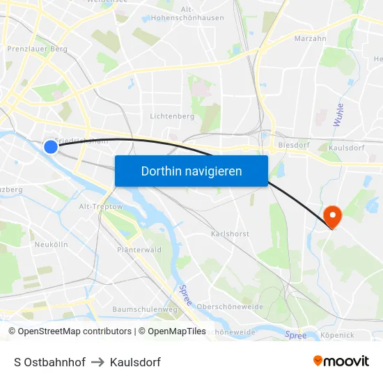 S Ostbahnhof to Kaulsdorf map