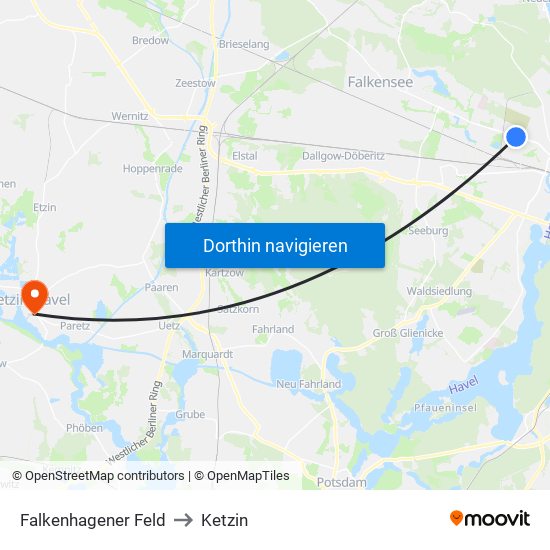 Falkenhagener Feld to Falkenhagener Feld map