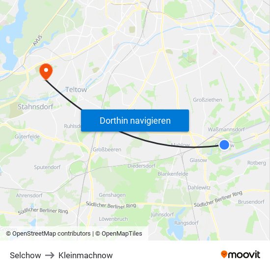Selchow to Kleinmachnow map