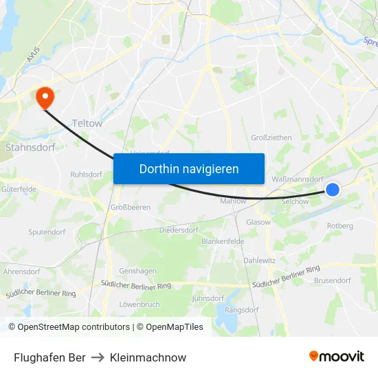 Flughafen Ber to Kleinmachnow map